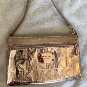 Michael Kors Rose Gold Metallic Wristlet